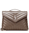 Saint Laurent Medium Loulou Calfskin Leather Shoulder Bag - Brown In Green