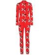 Perfect Moment Star Ii Intarsia Merino Wool Jumpsuit In Red