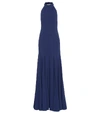 Stella Mccartney Meghan Navy Halterneck Gown In Blue