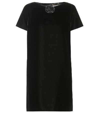 Saint Laurent Rose Appliqué Dress - 黑色 In Black