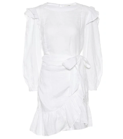 Isabel Marant Étoile Telicia Ruffle-accent Linen Mini Dress In White