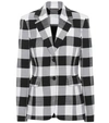 Altuzarra Fenice Gingham Wool-blend Twill Blazer In Black/white
