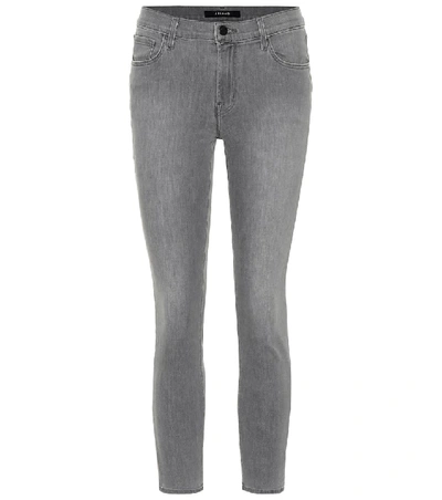 J Brand 835 Cropped Mid-rise Skinny Jeans In Dark Grey