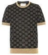 Gucci Metallic Intarsia Wool-blend Sweater In Black