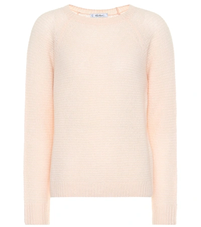 Max Mara Loose-weave Powder Cashmere-silk Sweater In Pink