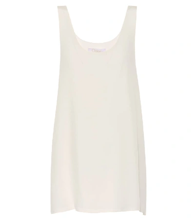 Chloé Silk Crêpe Tank Top In White