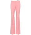 ALEXANDER MCQUEEN MID-RISE FLARED WOOL AND SILK PANTS,P00367397
