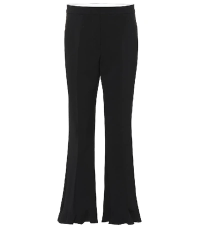 Stella Mccartney High-rise Flared Stretch-wool Trousers In Nero