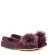 UGG ANDI FUR-TRIMMED SLIPPERS,P00345588