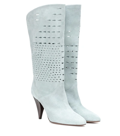Isabel Marant Lurrey Suede Boots In Blue