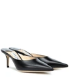 JIMMY CHOO RAV 65 LEATHER MULES,P00358595