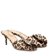 CHARLOTTE OLYMPIA SATIN LEOPARD-PRINTED MULES,P00351789