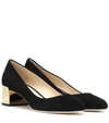 Jimmy Choo Jessie Block-heel Suede Pumps In Black