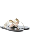 GUCCI DOUBLE G LEATHER THONG SANDALS,P00365130