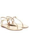 AQUAZZURA ALMOST BARE METALLIC LEATHER SANDALS,P00364021