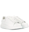 Alexander Mcqueen Oversized Hammered Leather Sneakers In White