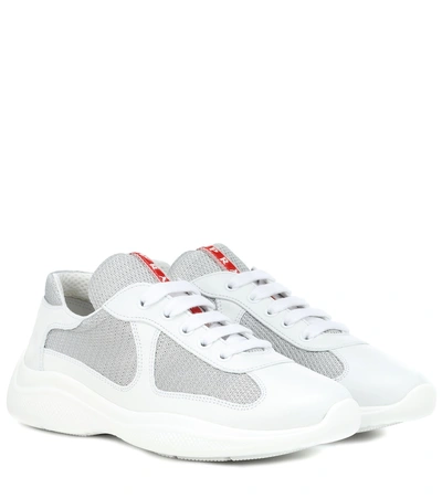 Prada Mesh Panel Logo Tag Sneakers - 白色 In White
