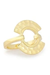 NOIR JEWELRY NOIR JEWELRY WOMAN HAMMERED GOLD-TONE RING GOLD,3074457345619725748