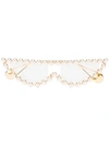 GUCCI gold toned pearl embellished cat eye sunglasses