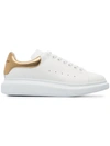 Alexander Mcqueen Gold Foil Embellished Chunky Leather Sneakers In White