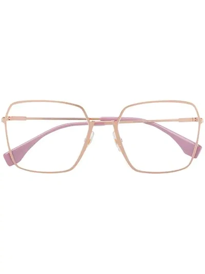 Fendi Eyewear Squared-frames Glasses - 金属色 In Metallic