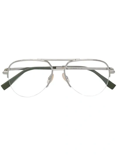 Fendi Eyewear Aviator Glasses - 银色 In 10
