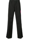 Off-white Pinstriped Eagle Stripe Trousers In Black