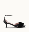 Tod's Sandals With A Bow Ribbon Detail In Black