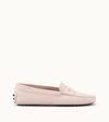 Tod's Light Pink Light Pink Gommino Leather Driving Shoes In Pink