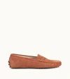 Tod's City Gommino Suede Loafers In Beige
