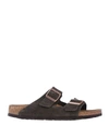 Birkenstock Suede Sandals With Buckle Detail Arizona In Brown