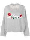 UNDERCOVER EMBROIDERED ROSE SWEATSHIRT