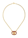 CELINE logo pendant chain necklace