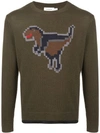 COACH PIXEL REXY INTARSIA KNITTED SWEATSHIRT