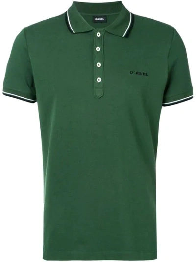 Diesel Embroidered Logo Polo Shirt - 绿色 In Green