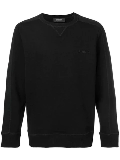 Diesel Classic Plain Jersey Sweater In Black