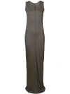 RICK OWENS RICK OWENS LILIES V-NECK MAXI DRESS - GREY