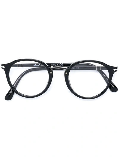 Persol Round Frame Glasses In Black