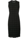 AKRIS PUNTO CHECKED FITTED DRESS