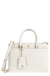 TORY BURCH SMALL ROBINSON DOUBLE-ZIP LEATHER TOTE - IVORY,46331