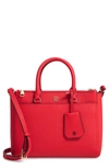 TORY BURCH SMALL ROBINSON DOUBLE-ZIP LEATHER TOTE - RED,46331