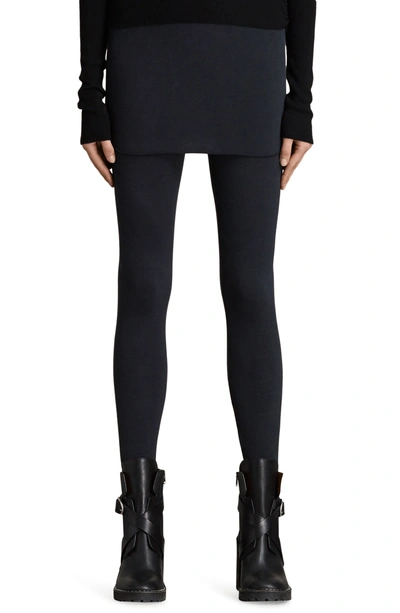 Allsaints Raffi Skirted Leggings In Charcoal