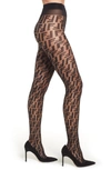 Fendi Double F Logo Tights In Black