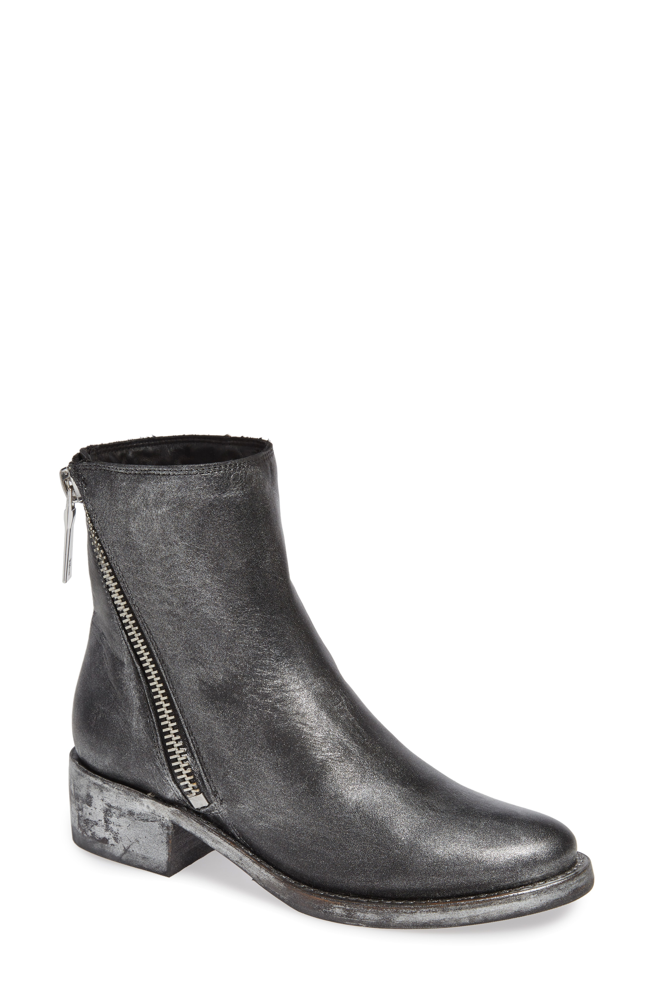 frye block heel leather booties