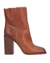 Saint Laurent Ankle Boots In Tan