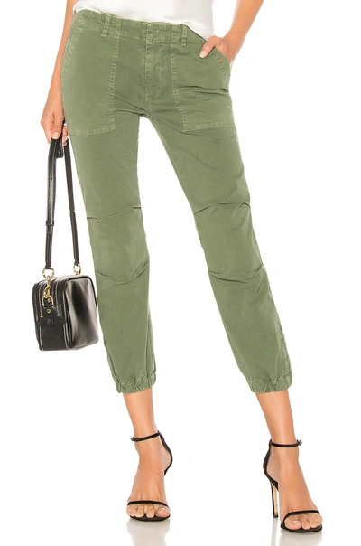 Nili Lotan Cropped Military Pant In Olive