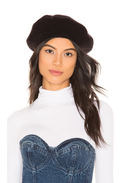 Janessa Leone Inaya Mohair Beret In Black