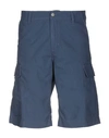 Carhartt Man Shorts & Bermuda Shorts Blue Size 26 Cotton In Blue