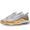Nike Air Max 97 Se Metallic Leather And Mesh Sneakers In Gold