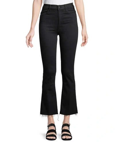 Mother Hustler Frayed Ankle Boot-cut Jeans In Not Guilty